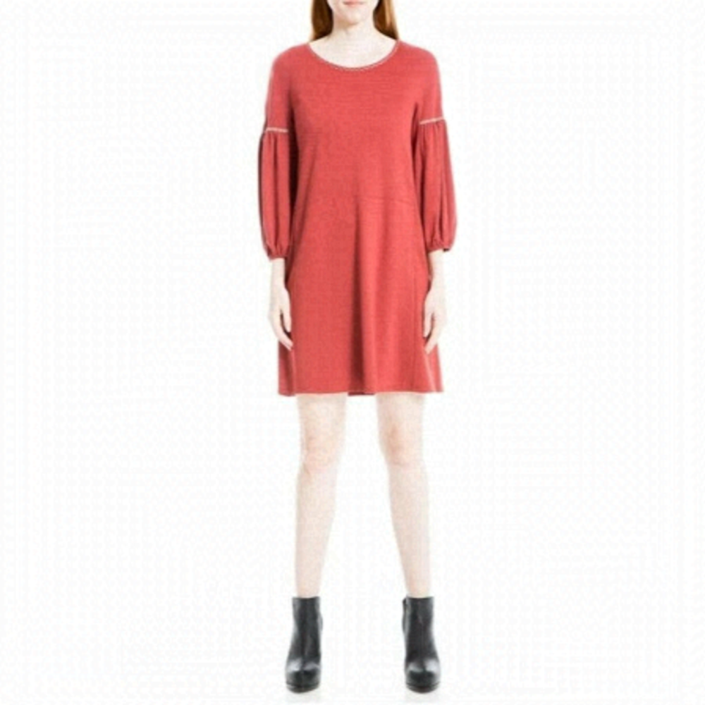 MAX Studio BNWOT Lantern Sleeve Dress Burgundy
